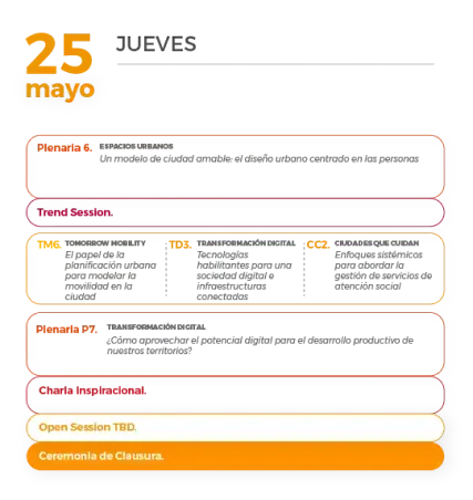 Smart City Expo LATAM Congress Programa principal preliminar 25 de mayo
